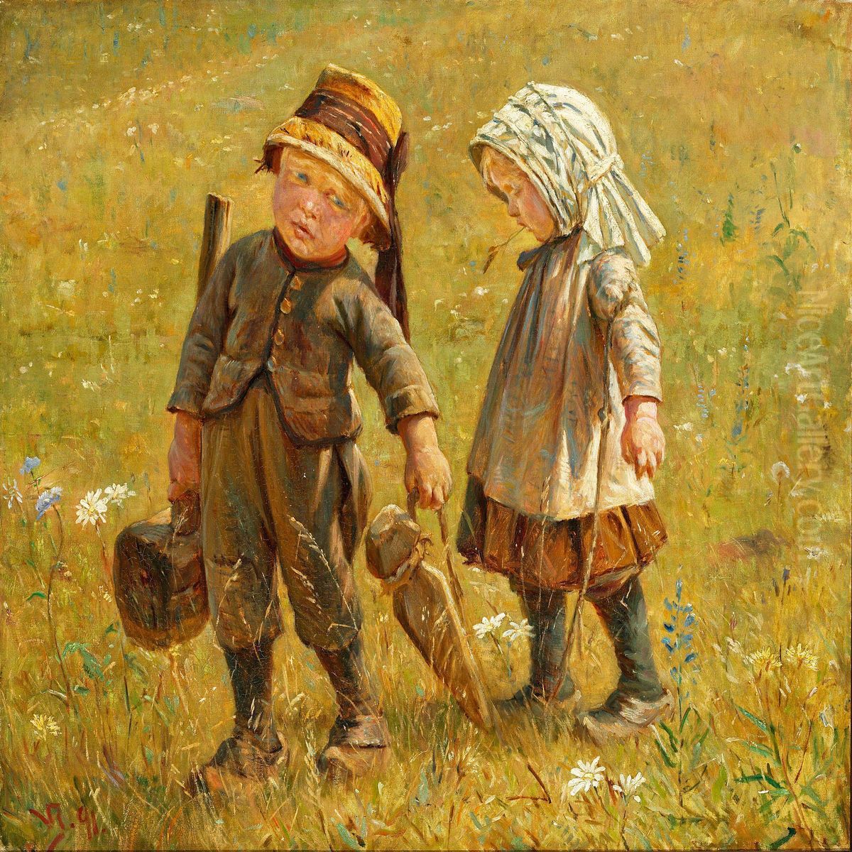 Det Gamle Baest Skal Flyttes Oil Painting by Valdemar Irminger