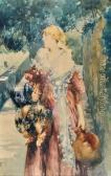 Contadinella Oil Painting by Irolli Vincenzo