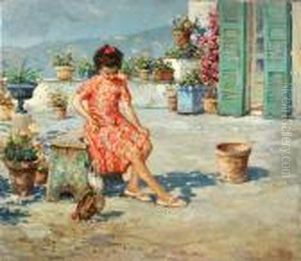 In Terrazza Oil Painting by Irolli Vincenzo