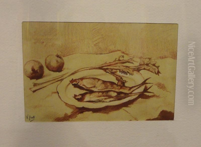 Natura Morta Con Pesci Oil Painting by Irolli Vincenzo