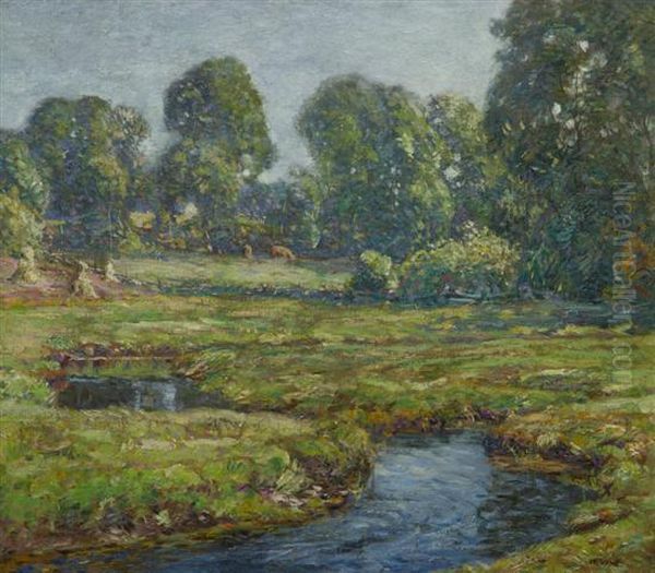Grazing In The Pasture Oil Painting by Wilson Henry Irvine