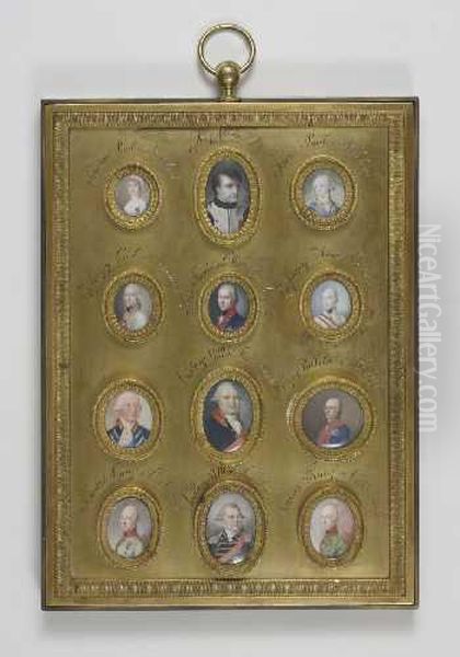 Sammlung Von Zwolf Portratminiaturen. Oil Painting by Jean-Baptiste Isabey