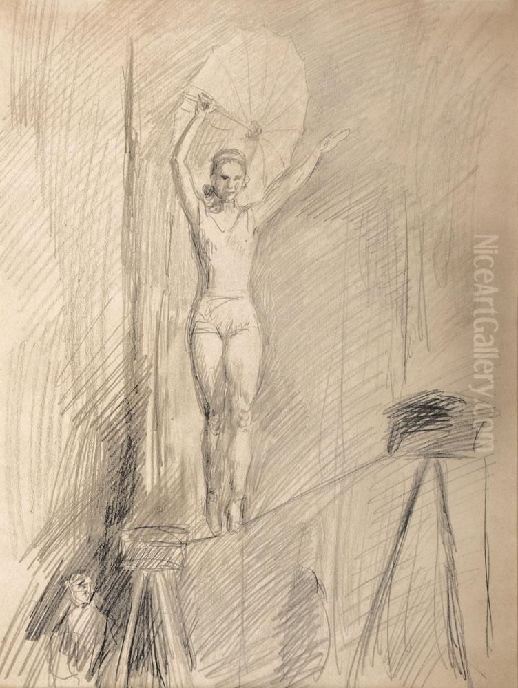 Acrobat Oil Painting by Isaac Lazarus Israels