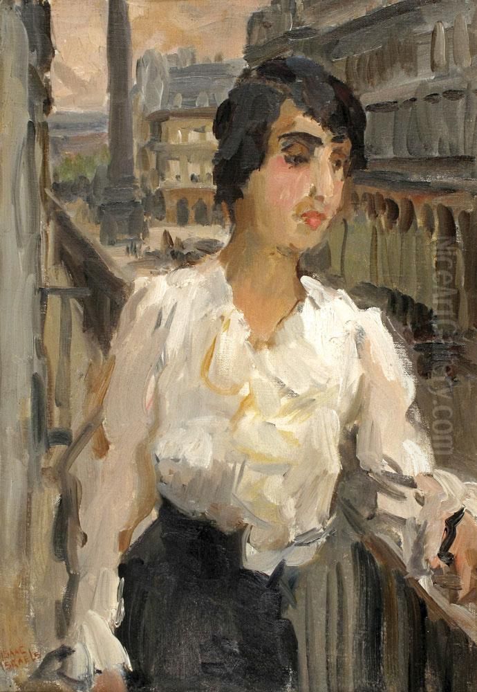 Girl On A Balcony Oil Painting by Isaac Lazarus Israels