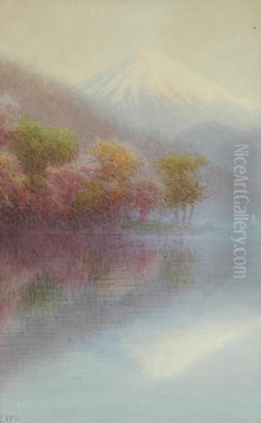 Mt Fuji Watercolour Oil Painting by Yasuhiko Ito