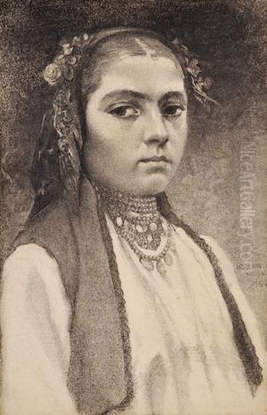 Krojova Studia Z Bulharska Oil Painting by Mrkvicka Ivan Vaclav