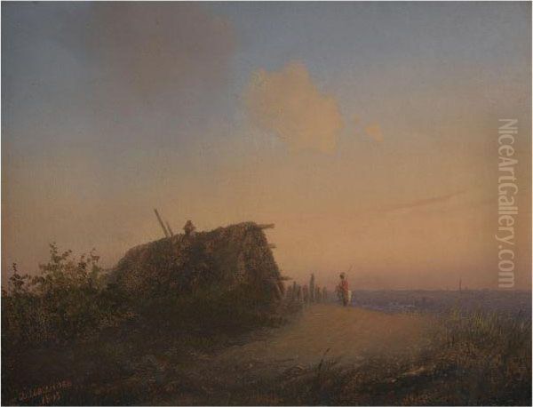 Traveller On Horseback Oil Painting by Alexander Ivanov