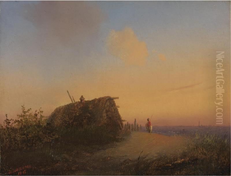 Landscape With Peasant House Oil Painting by Alexander Ivanov