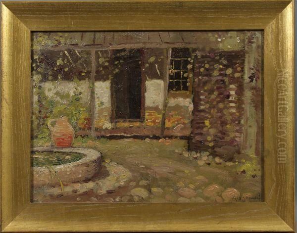 Californiayard Scene Oil Painting by Martin Jacob Jackson