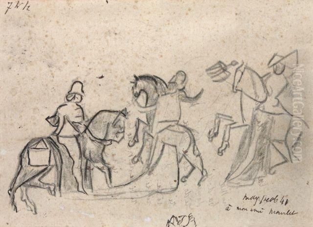 Cavalier, Cavalieres Oil Painting by Max Jacob