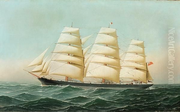 The British Clipper Ship Oil Painting by Antonio Nicolo Gasparo Jacobsen
