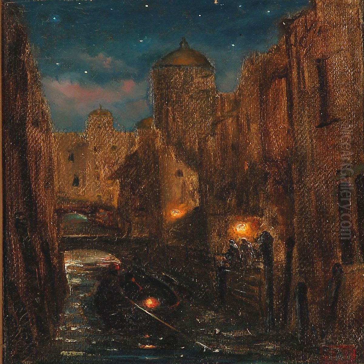 View From Venice A Late Evening Oil Painting by David Jacobsen