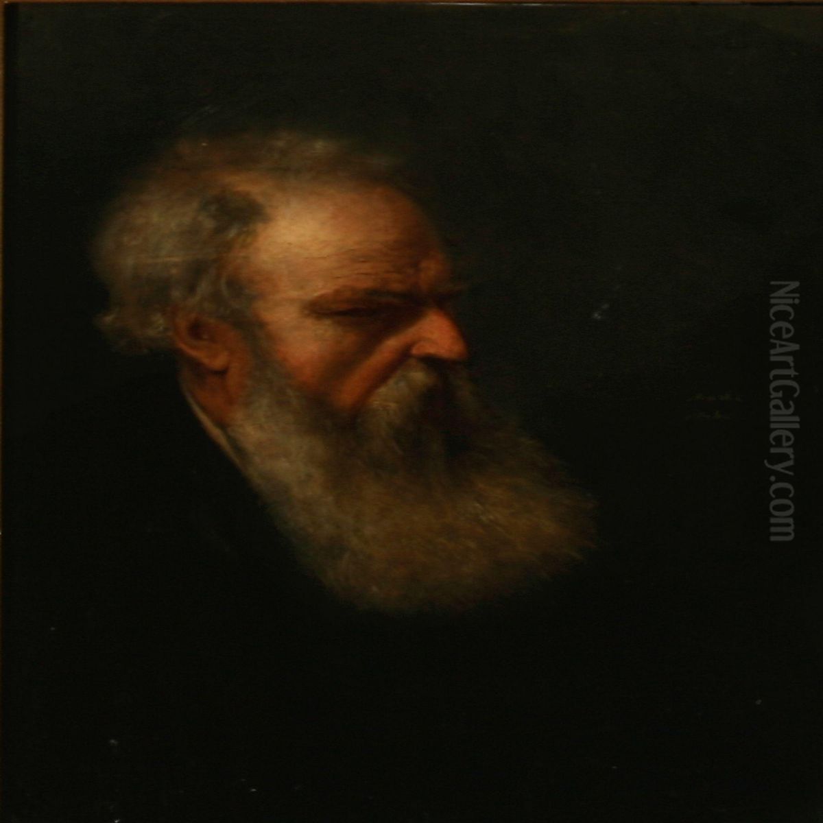 An Old Jew With A Beard Oil Painting by David Jacobsen