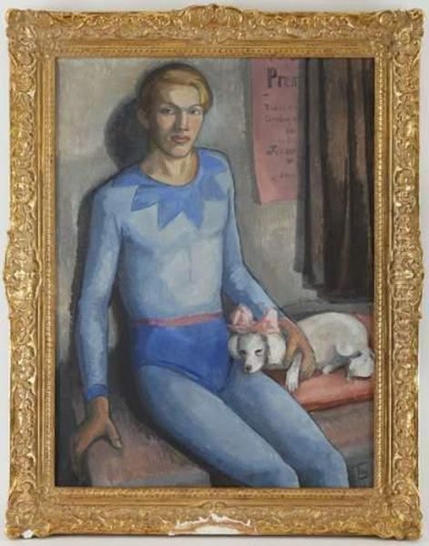 Un Arlequin Avec Son Chien Oil Painting by Frederick Wilhelm Jacobsen