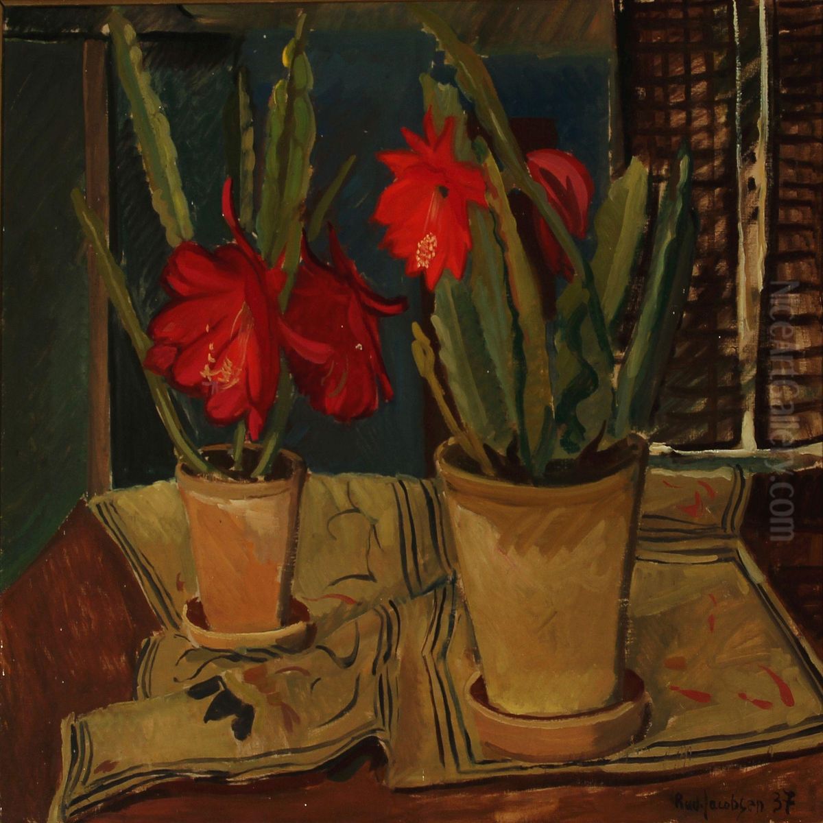 Still Life Oil Painting by Rud. Jacobsen