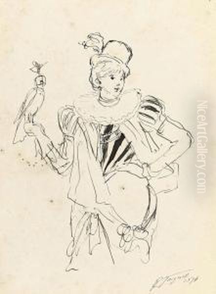 Collection Of Studies Of Female Figures Oil Painting by Jacquet Gustave