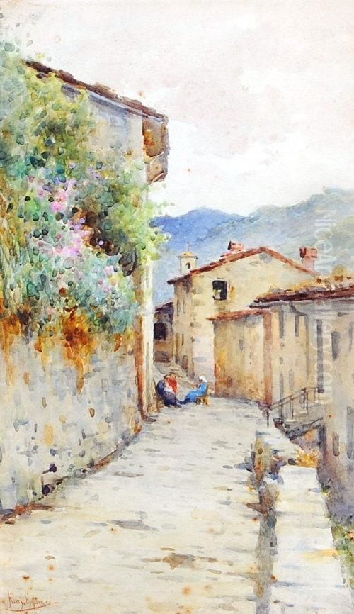 With Figures At Rest Oil Painting by Harry.E. James