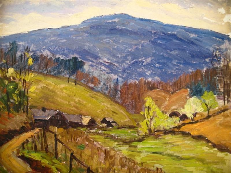 Valley Road In Autumn Oil Painting by John Wells James