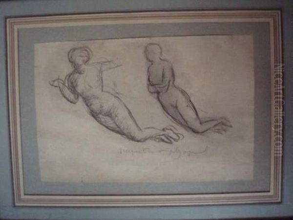 Etude Pour La Fresque De Saint Polycarpe Oil Painting by Anne-Francois-Louis Janmot