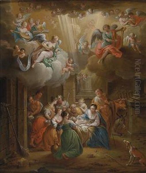 The Adoration Of The Shepherds Oil Painting by Frans Christoph Janneck