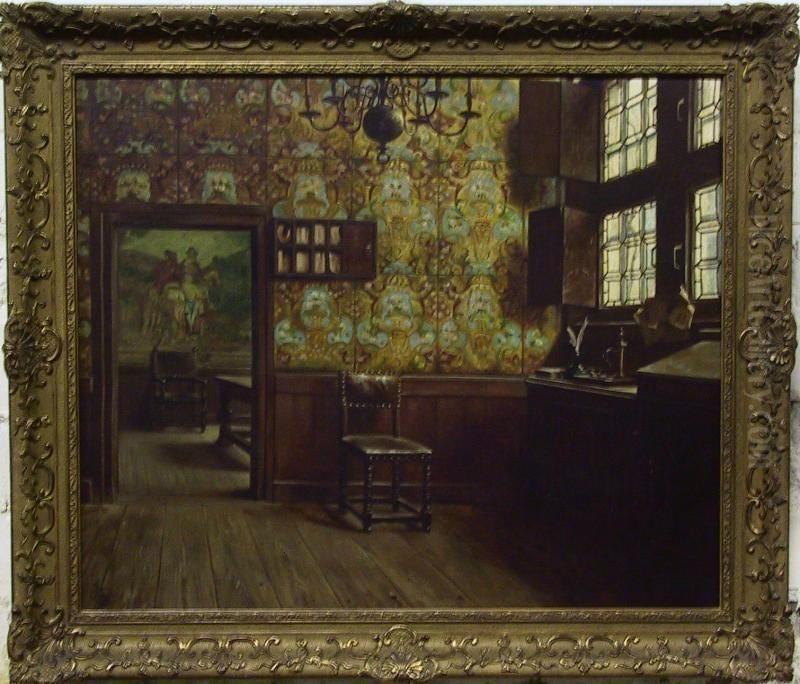 Barok Interieur Oil Painting by Rene Janssens