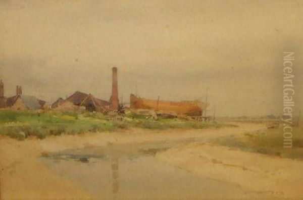 The Boat Builders Yard Oil Painting by Henry C. Jarvis