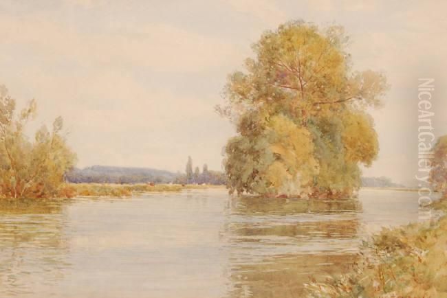 The Thames At Shiplake Oil Painting by Henry C. Jarvis