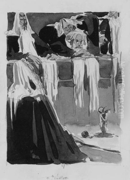 The Culprit Oil Painting by Almos Jaschik