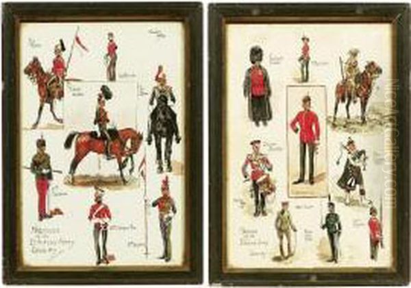 Sketches Of The British Army Cavalry; And Sketches Of The British Army Infantry Oil Painting by Charles Jayne