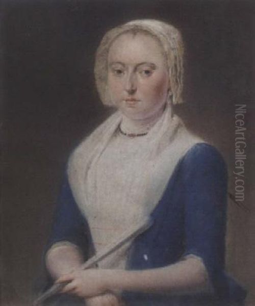 Portraits Of A Lady And Gentleman, Beleived To Be Jan And Adriana De Gent Oil Painting by Tako Hajo Jelgersma