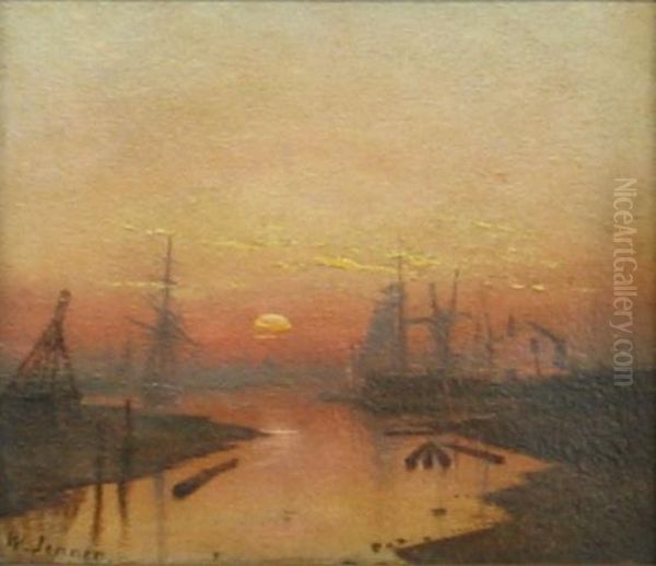 River Mouth Oil Painting by William Jenner