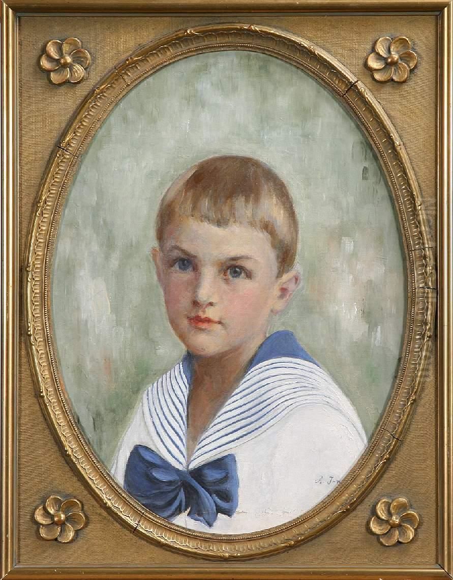 Pojke I Sjomanskostym Oil Painting by Augusta Jensen