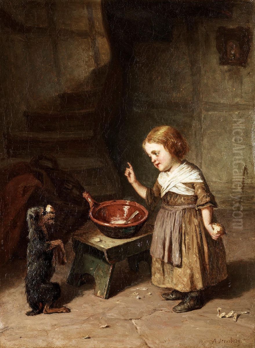 Dressage Oil Painting by August Jernberg