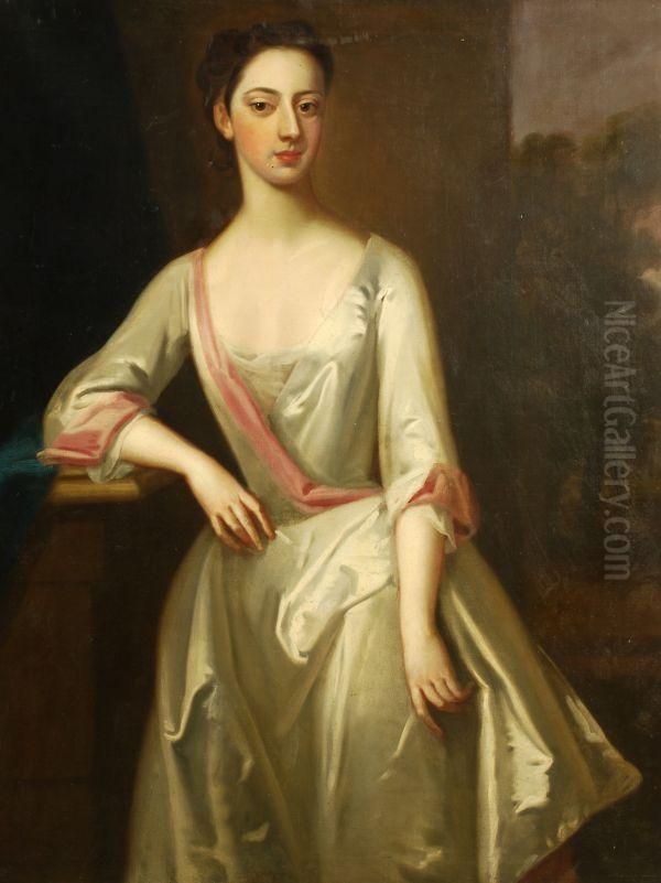 Portrait Of A Younglady Oil Painting by Charles Jervas