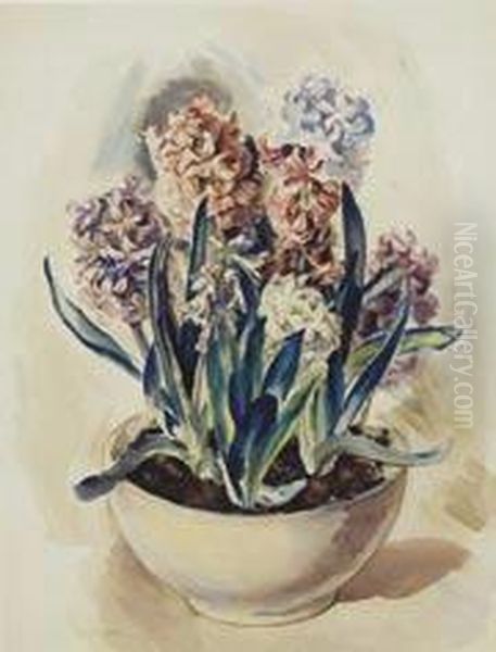 Hyacinths Oil Painting by Maud Sherwood Jewett
