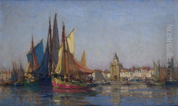  La Grossse Horloge A La Rochelle  Oil Painting by Paul C.F. Jobert