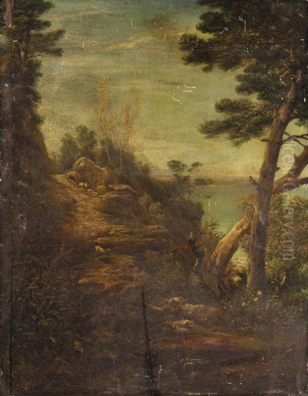 View Of Mount Edgcumbe And Plymouth Sound Oil Painting by Ambrose Bodwen Johns