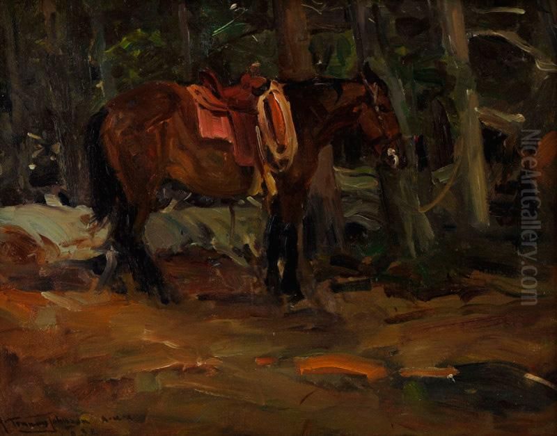 The Dark Horse Oil Painting by Frank Johnson