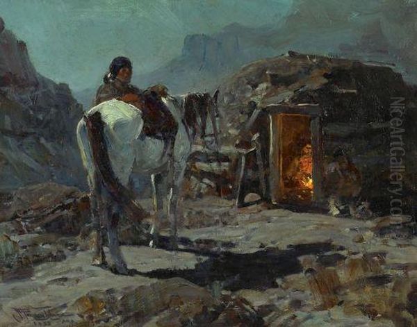 Home Of The Navajo Oil Painting by Frank Johnson