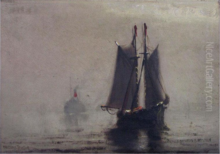 Marine Sailboat Oil Painting by Johnson, Marshall