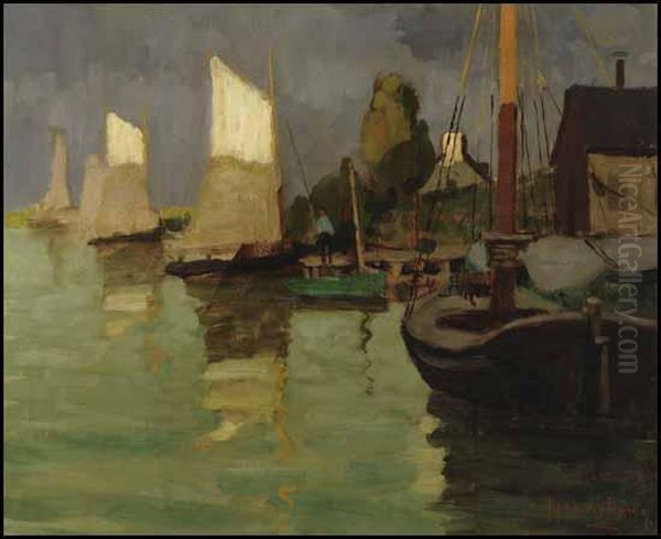 L'ile-aux-coudres Oil Painting by John Young Johnstone