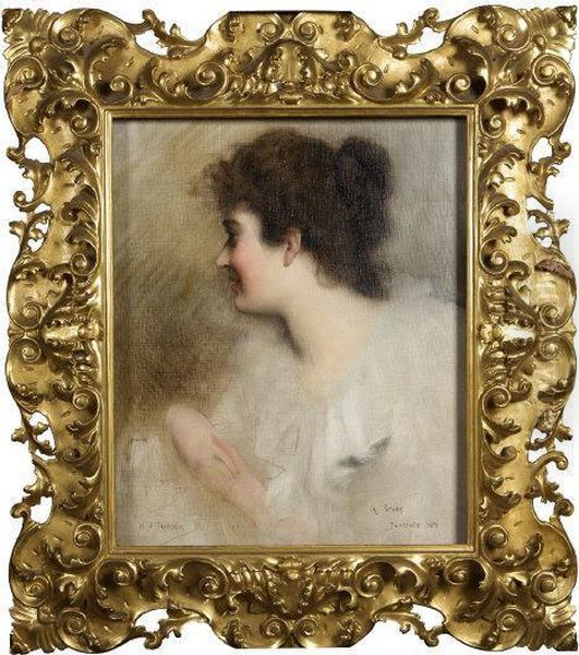 A Study Oil Painting by Henry Thaddeus Jones