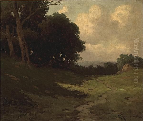 A Wooded Path Oil Painting by Carl Henrik Jonnevold