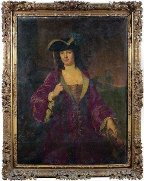 portrait D'anne Asse De Boismoret, Epouse De Bernard De Boismoret,avocat Au Parlement De Rouen Oil Painting by Jean-baptiste Jouvenet