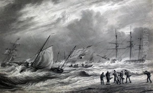 Situation Of Hm Sloop 'childe' Oil Painting by William Joy