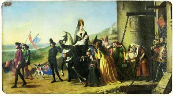 Le Depart De La Reine Oil Painting by Clotilde Juillerat
