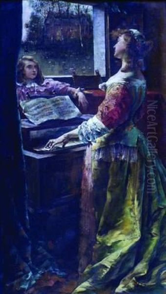 Le Clavecin Oil Painting by Joseph Julien