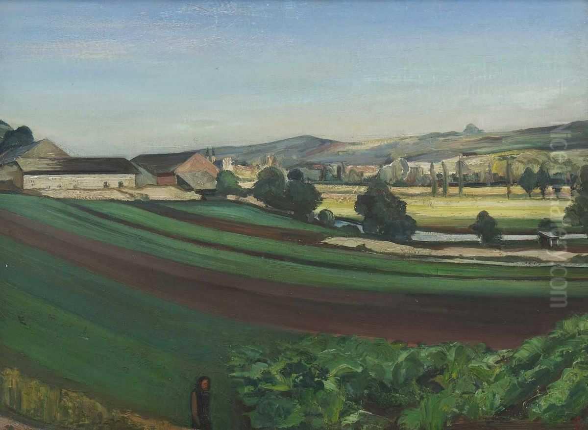 Landschaft Bei Eichstatt Oil Painting by Adolf Jutz