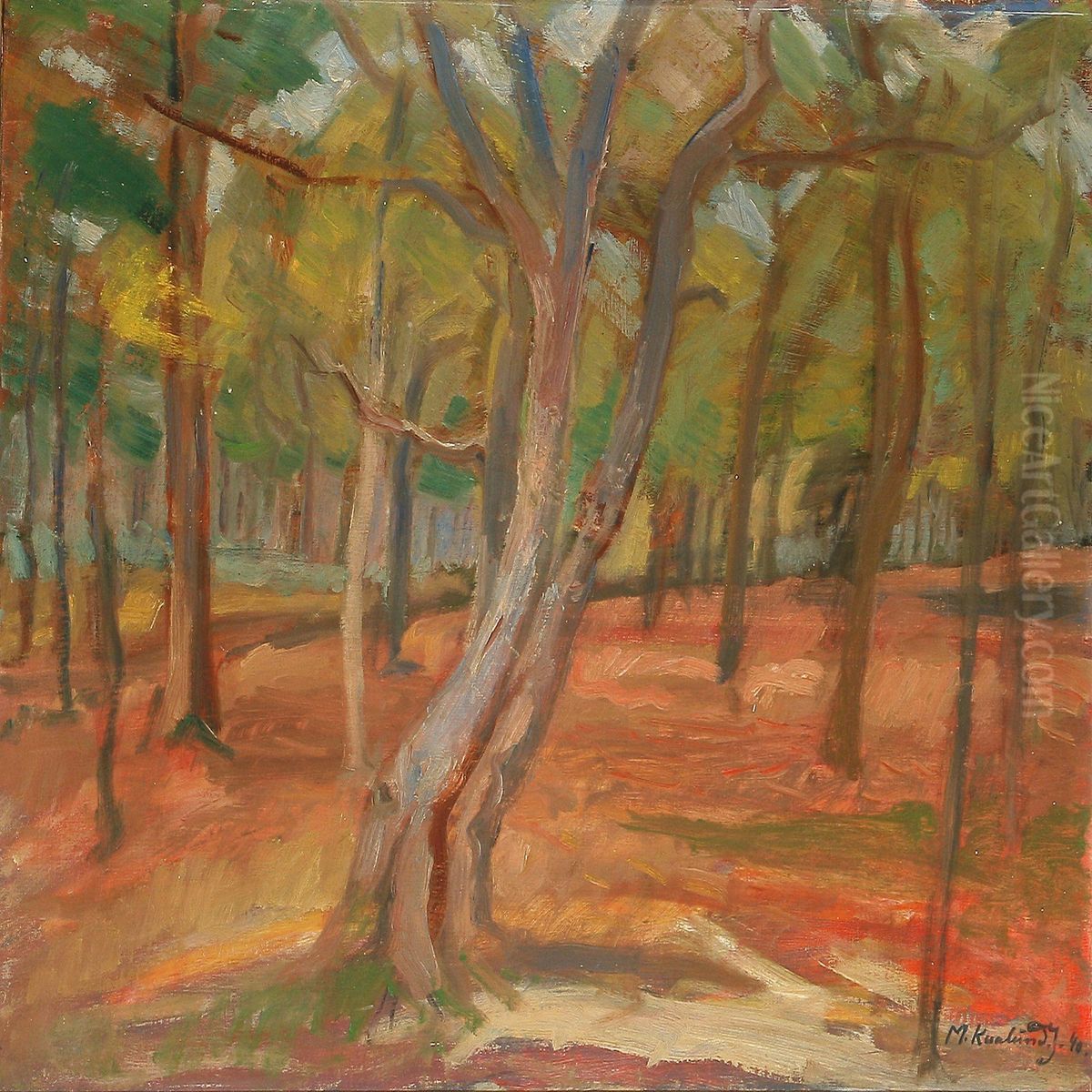 View Of Aforest Oil Painting by Martin Kaalund-Jorgensen