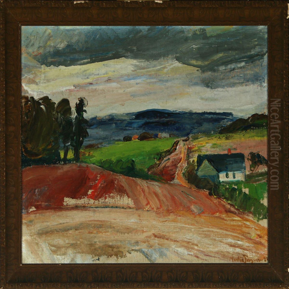 Landscape, Silkeborg Oil Painting by Martin Kaalund-Jorgensen